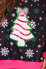 Foil Bow Christmas Treat Snowflake Pullover (Reg. and Plus)