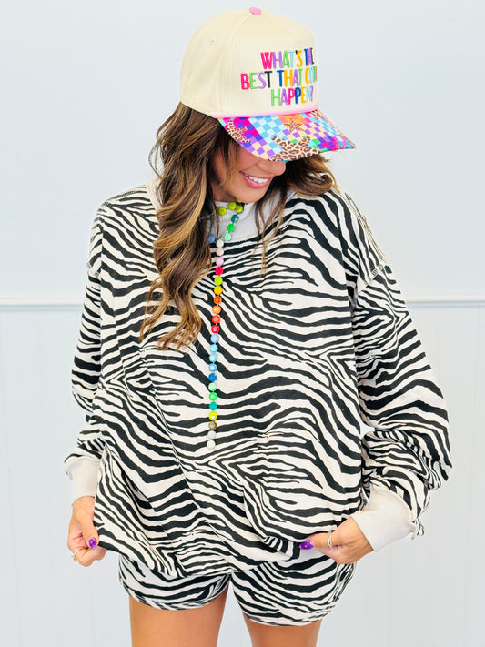 Zebra Mock Neck Sweatshirt (Reg.)