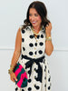 Cream Polka Dot Button Down Maxi Dress (Reg. and Plus)