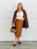 Camel Cable Knit Fringe Midi Skirt (Reg.)