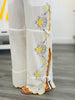 White Embroidered Scalloped Hem Pants (Reg & Plus)