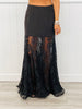 Black Sheer Delight Floral Lace Maxi Skirt (Reg.)