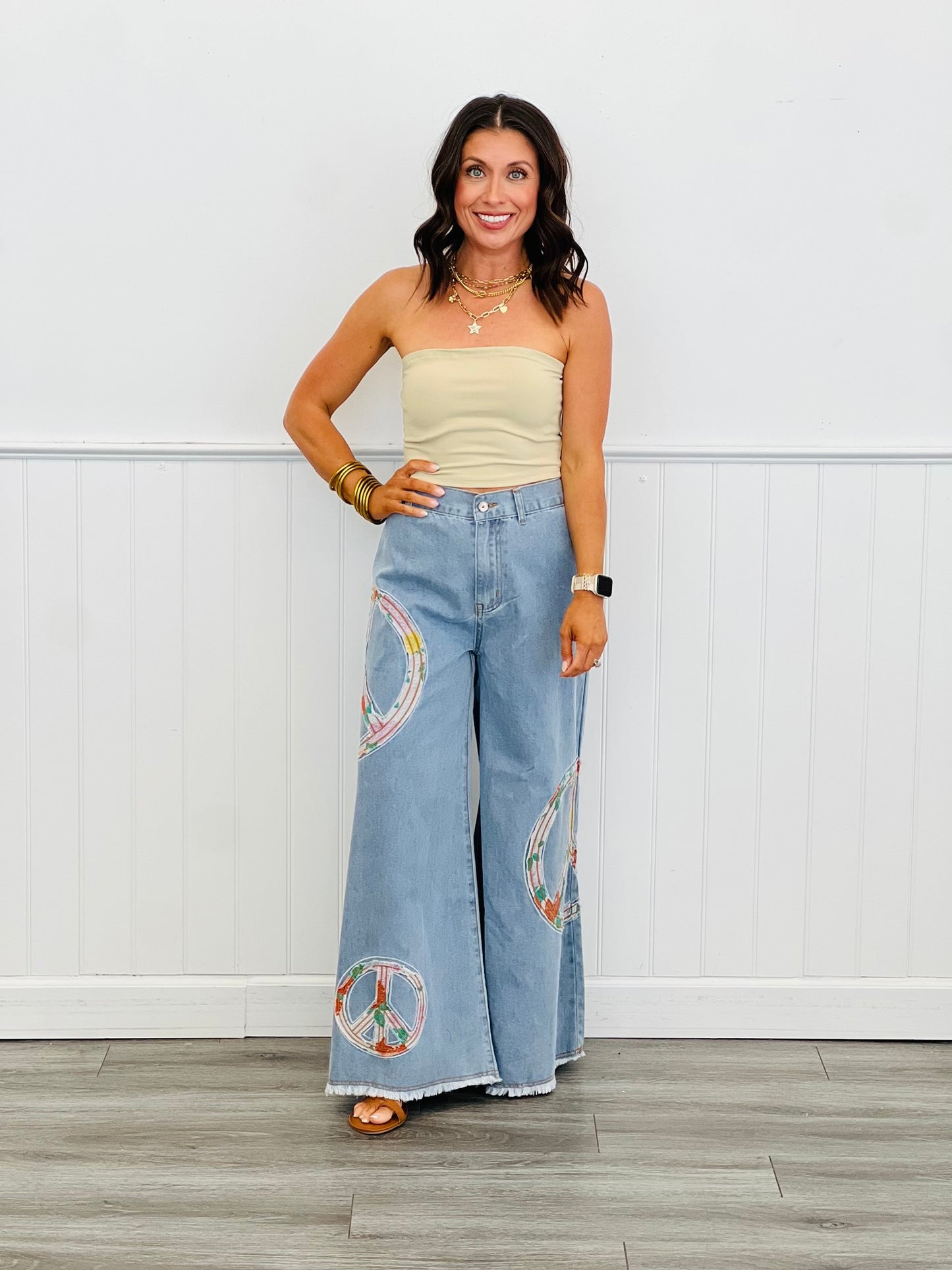 POL Vintage Peace Patch Denim Pants (Reg.)