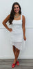 Off White Asymmetric Lace Midi Dress (Reg.)
