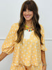 Polka Dot Contrast V-Neck Blouse (Reg. and Plus) - 3 Colors