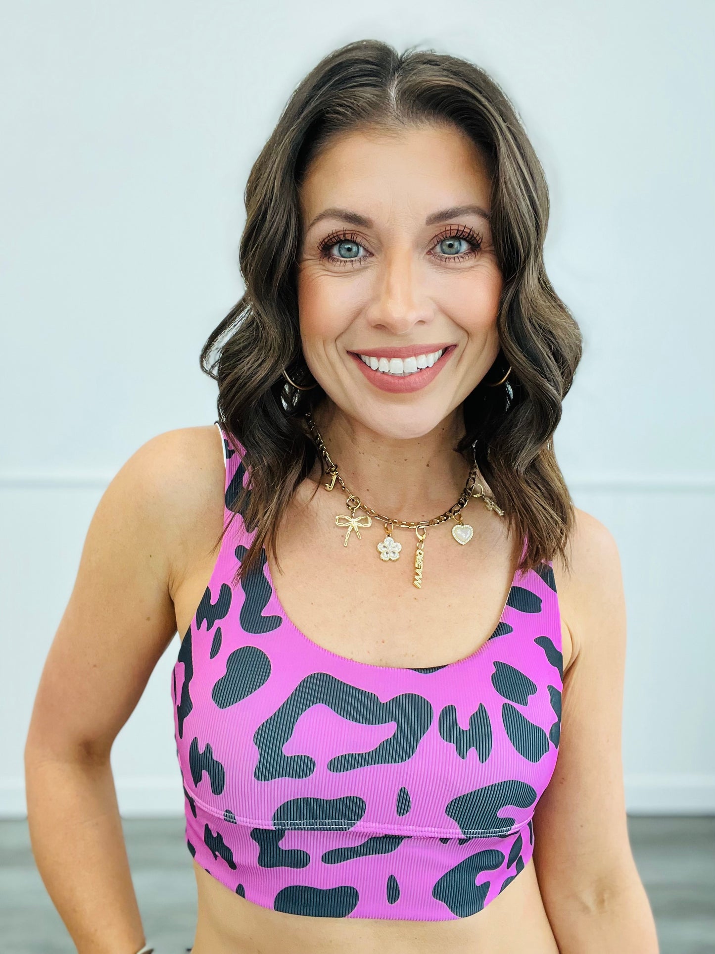 Bubblegum Animal Print Active Sports Bra (Reg.)