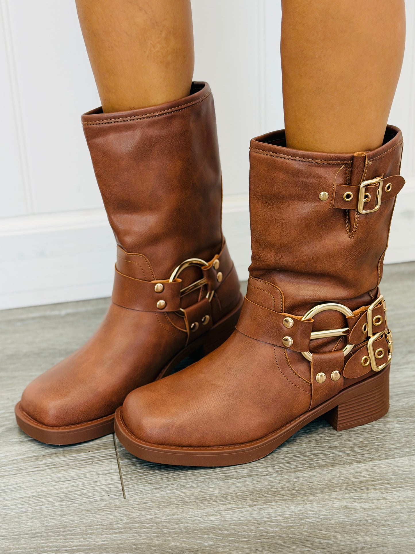 Tan Take Me Back Moto Boots