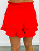 Red Sunny Strolls High Waisted Shorts (Reg. and Plus)