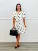 Cream Polka Dot Puff Sleeve Midi Dress (Reg. & Plus)