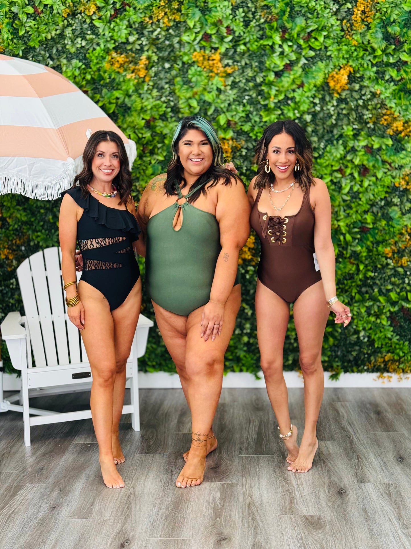 Bermuda Leopard Ruffle One Piece Swimsuit (Reg. & Plus)