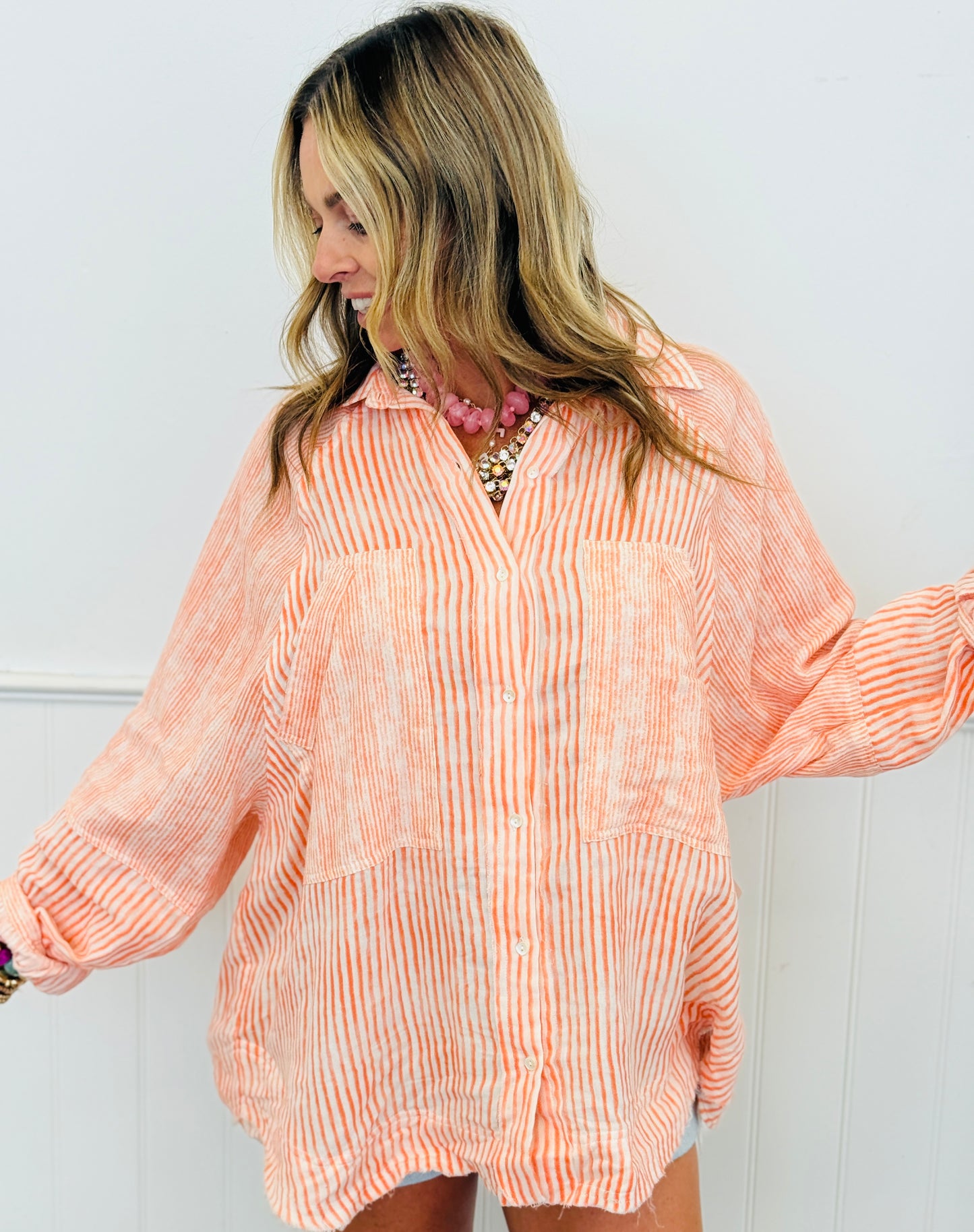 POL Orange Stripe Modern Edge Shirt (Reg.)
