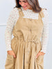 Golden Tan Buckle Strap Midi Dress (Reg.)