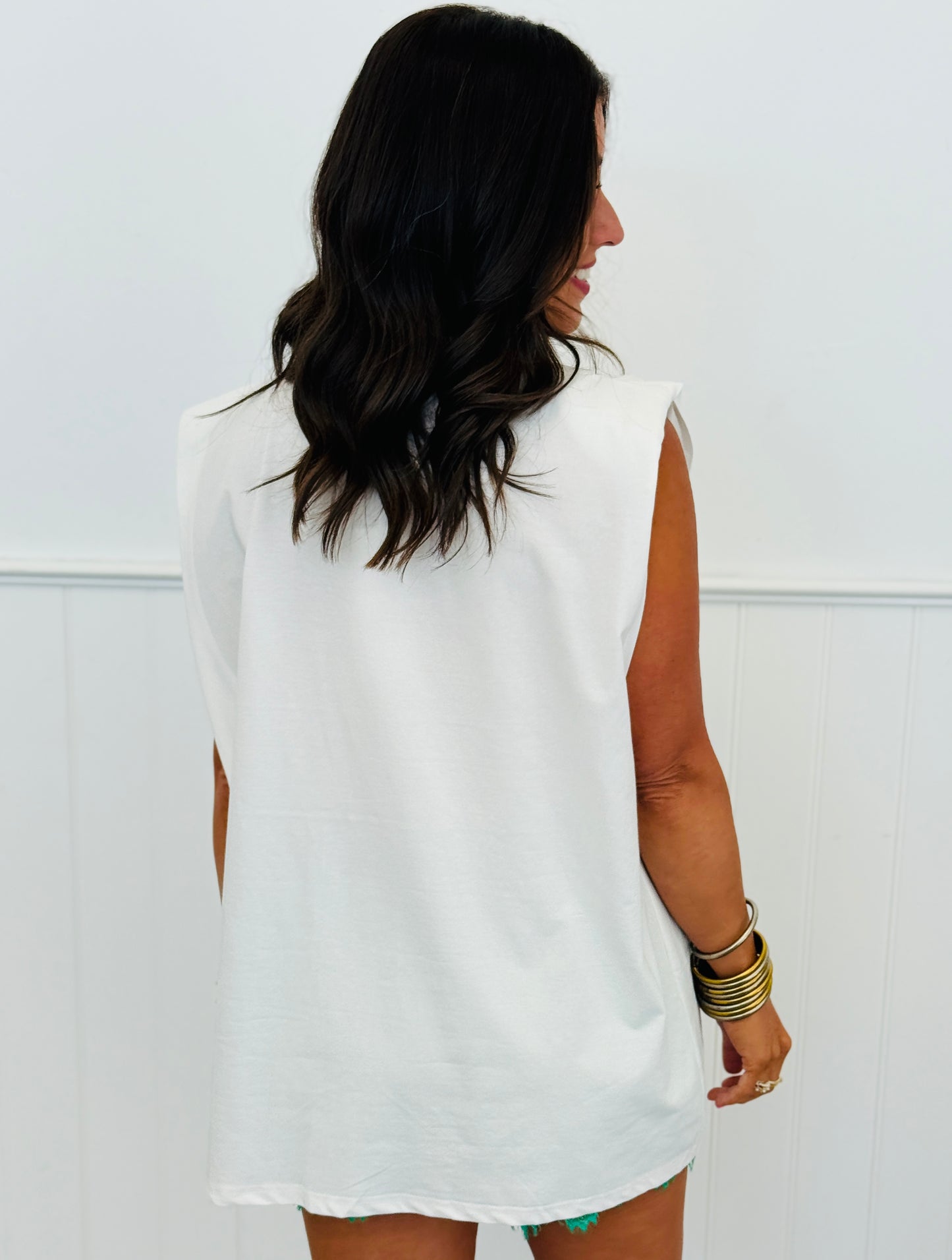 Asymmetric Ruched Hem Top (One Size) - 2 Colors