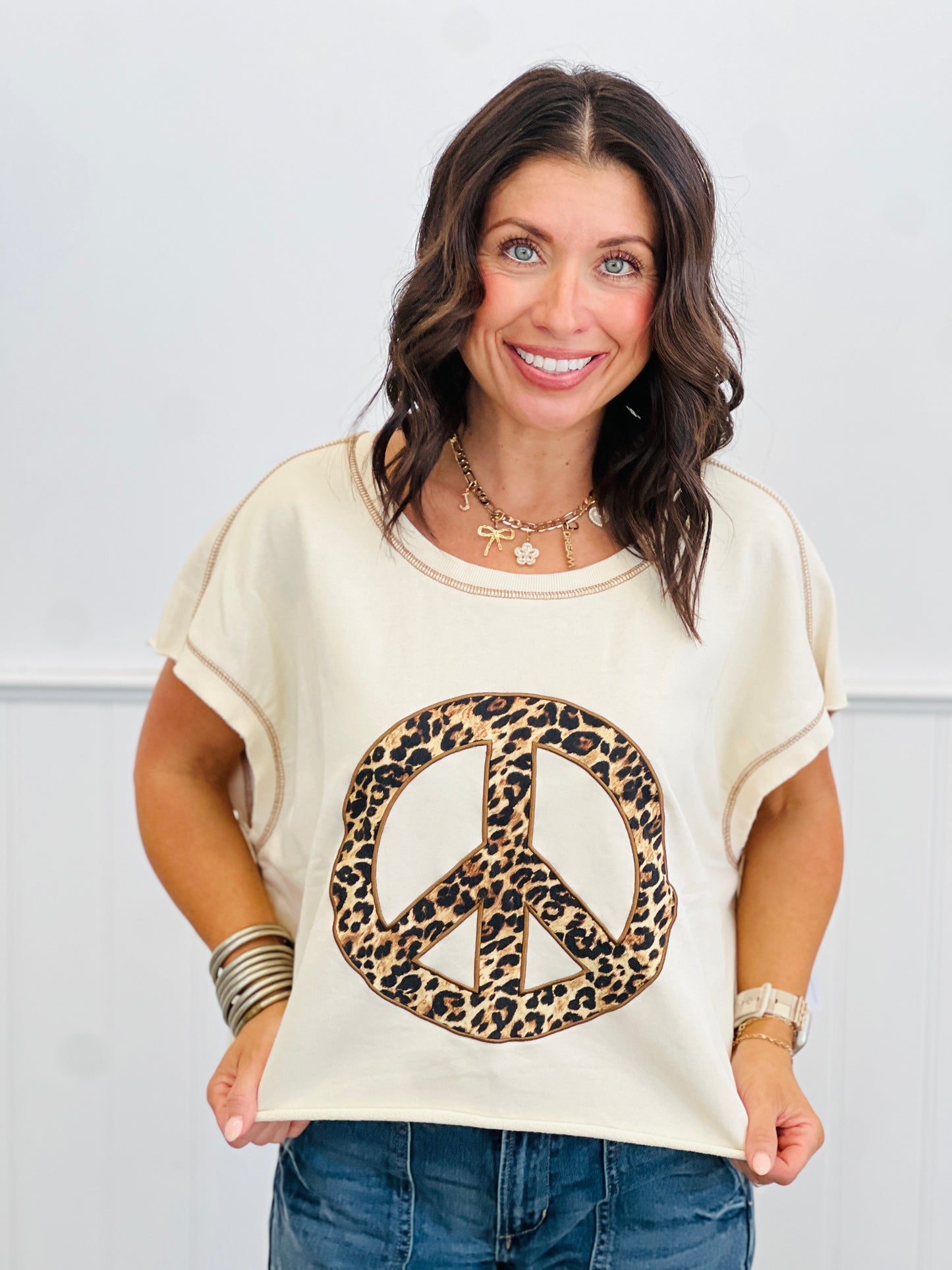 Morning Oat Peace Sign Open Back Top (Reg.)