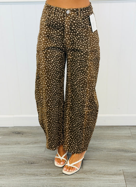 Brown Spotted Barrel Pants (Reg.)