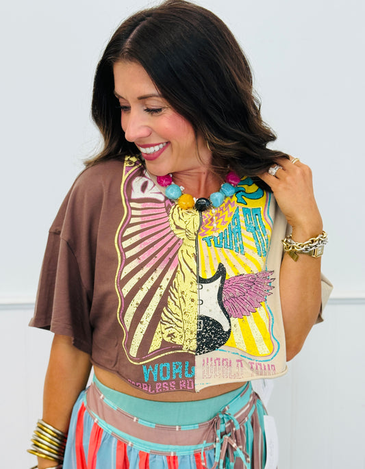 Brown Combo Split Graphic Tee (Reg.)