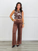 Faux Suede Wide Leg Pants (Reg.)-3 Colors