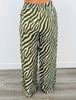 Olive Zebra Wide Leg Pants (Reg.)