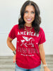 Red American Cowgirl Mineral Washed Tee (Reg. and Plus)