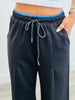 Black Contrast Waist Sweatpants (Reg & Plus)