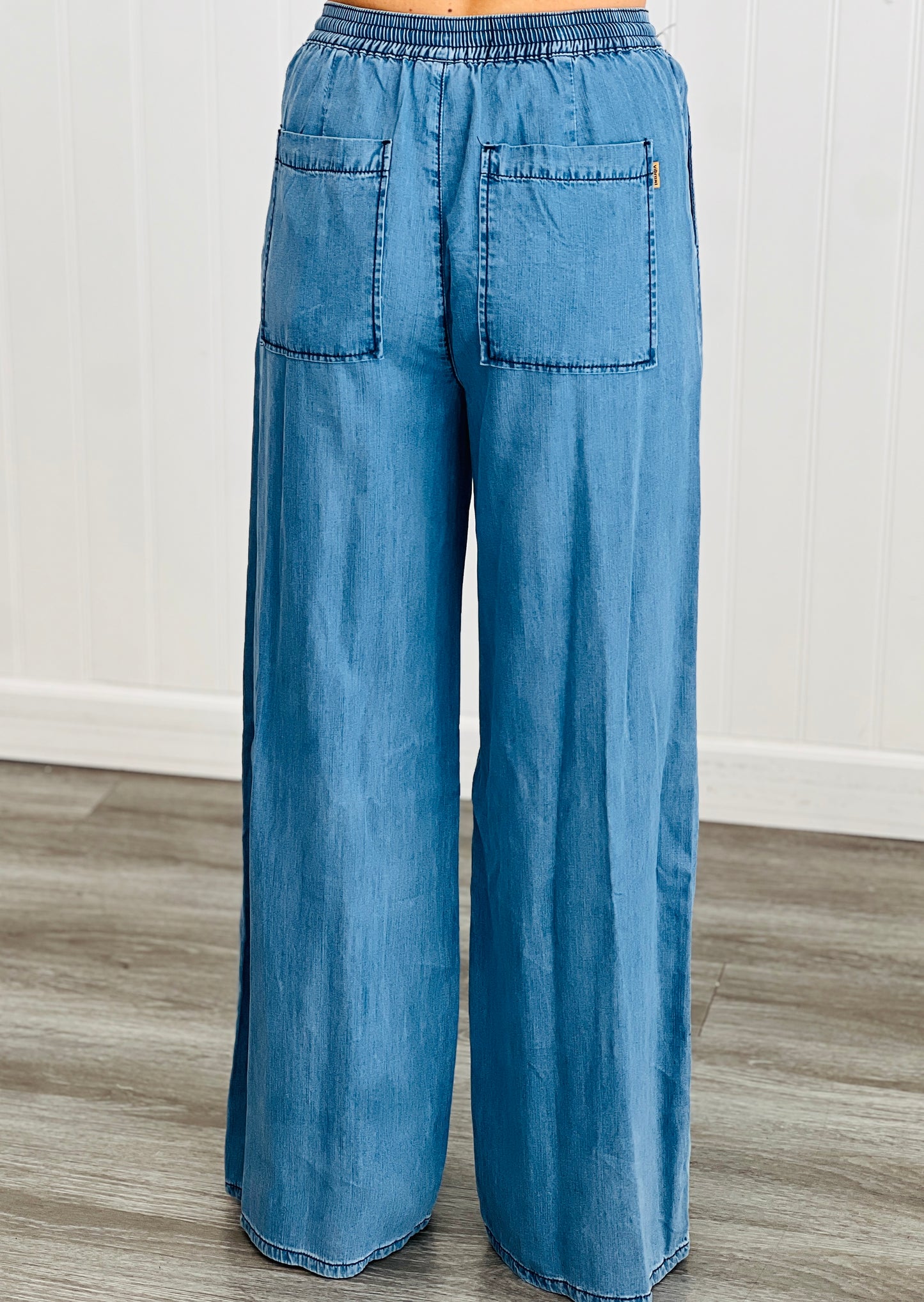 Medium Denim Wide Leg Pants (Reg.)