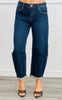 Risen Slouchy Crop Barrel Textured Jeans (Reg & Plus)