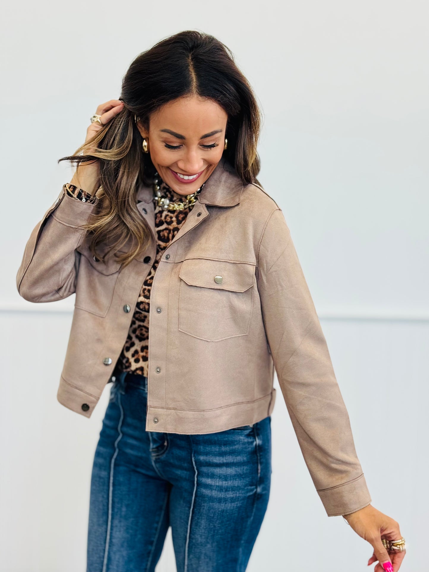Faux Suede Jacket (Reg.)-4 Colors