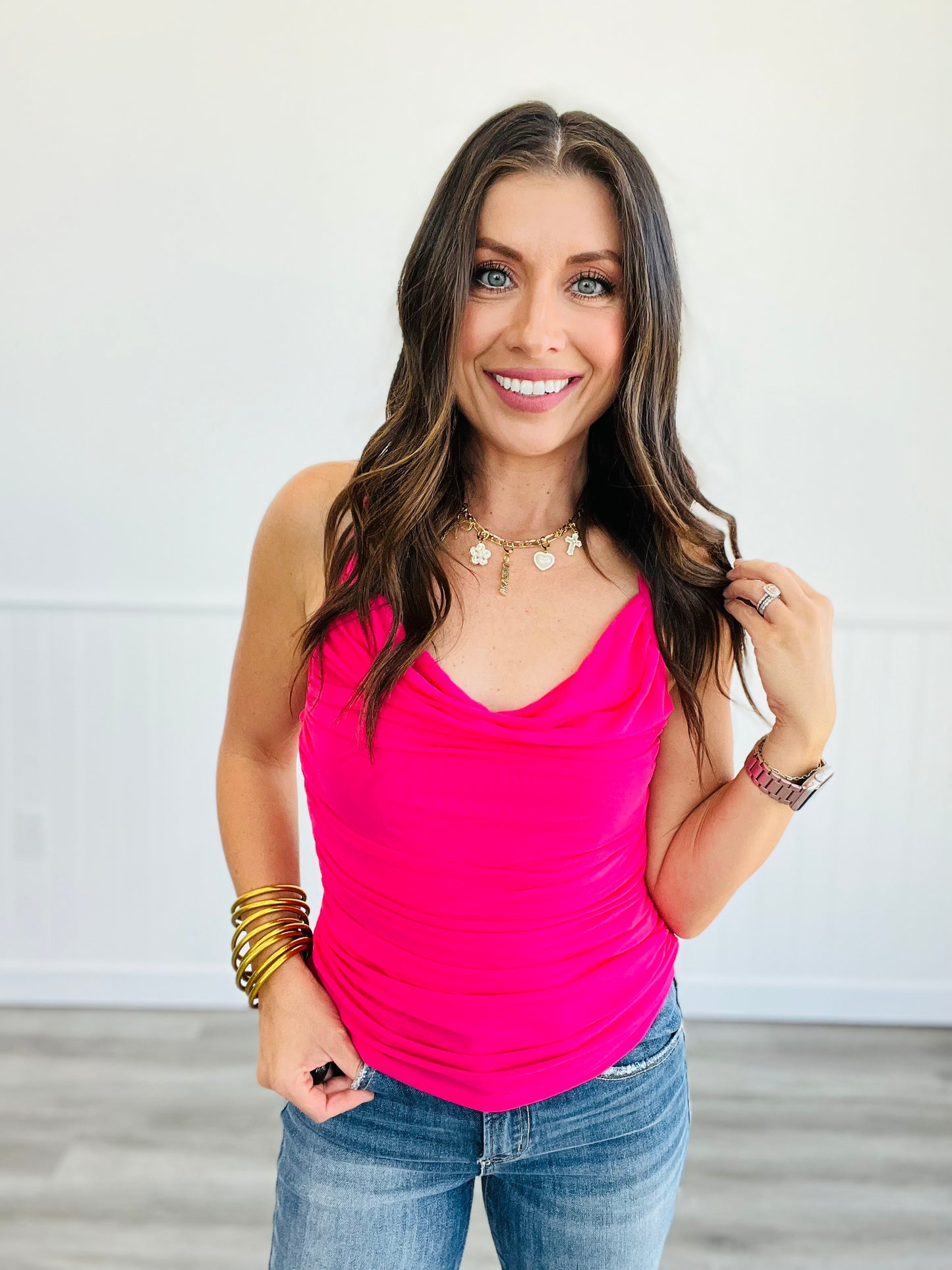 Mesh Racer Back Cami Top (Reg.)- 2 Colors