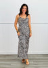 Leopard Satin Cowl Neck Maxi Dress (Reg)