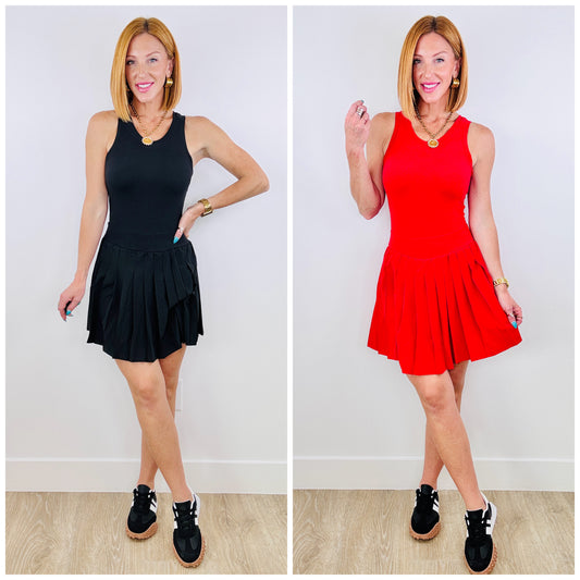 Recycled Poly Pleated Skortsie (Reg.)-2 Colors