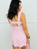 Lt Pink Plaid Print Active Wrap Dress (Reg.)
