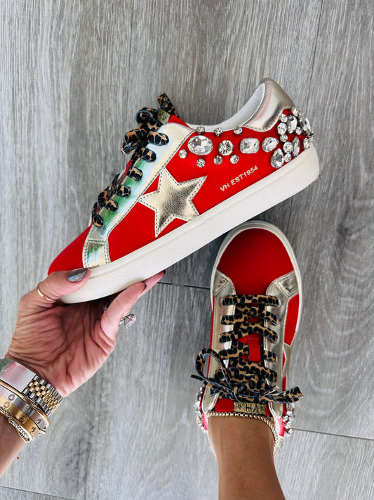 VH x WR Red Born To Shine Crystal Sneakers
