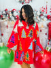 Queen Of Sparkles Red Multi Plaid/Stripe Christmas Tree Dress (Reg. & Plus)