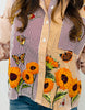 Queen Of Sparkles Striped Butterfly & Sunflower Button Up Top (Reg. and Plus)