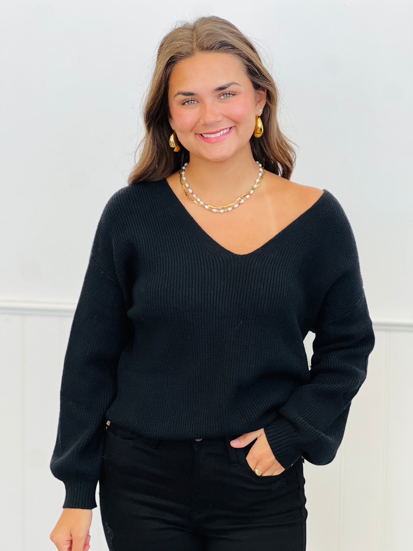 Back Bow Tie Sweater Knit Top (Reg.)-5 Colors