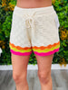 Multi Wavy Crochet Sweater Shorts (Reg.)-2 Colors