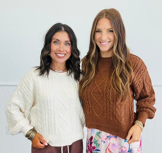 Cable Knit Sweater (Reg.) - 2 Colors