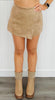 Mocha Suede Wrap Skort (Reg)