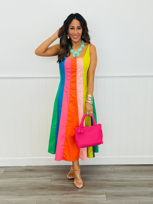 Rainbow Striped Midi Dress (Reg.)