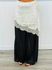 Satin Lace Trim Skirt Layered Over Sheer Pants (Reg.)