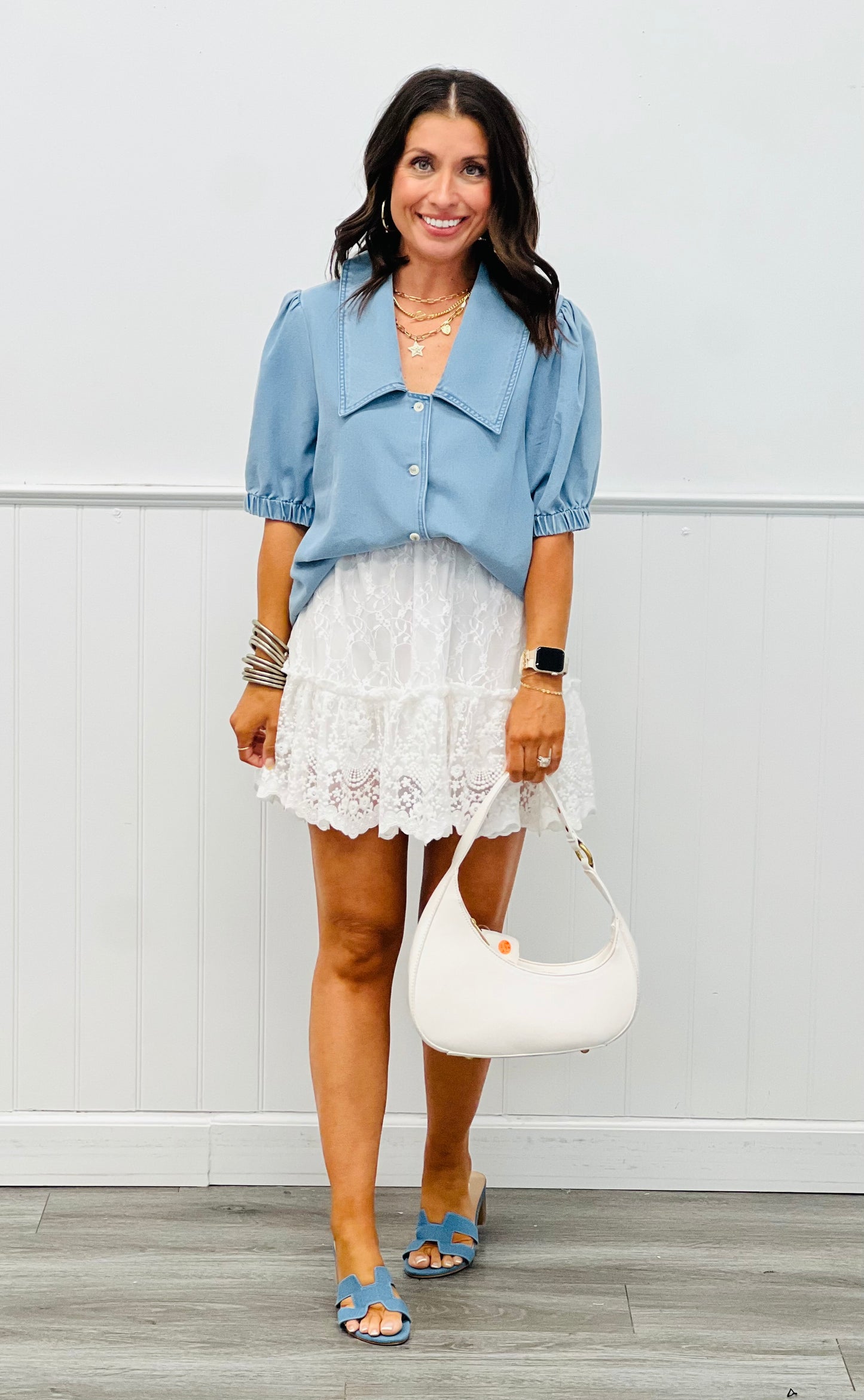 Blue Chelsea Collar Top (Reg.)