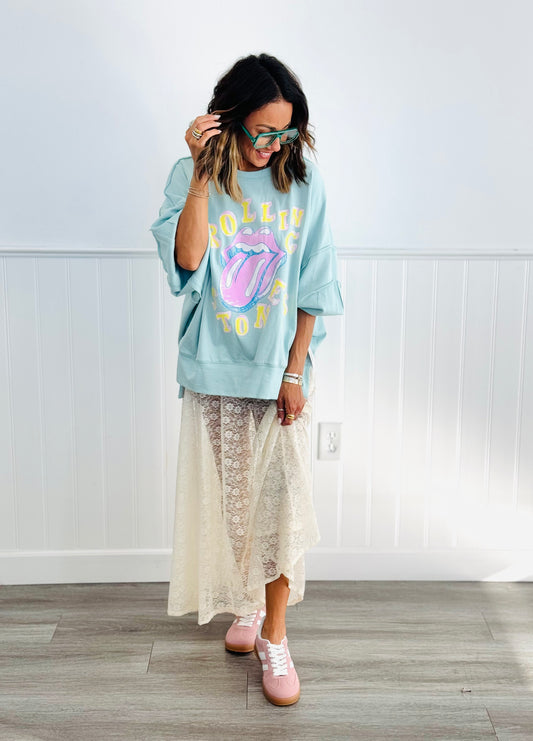 Cream Lace Maxi Skirt (Reg.)