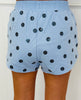 Queen Of Sparkles Pale Blue Polka Dot Sparkle Shorts (Reg. & Plus)