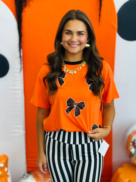 Better Bow-lieve It Sequin Short Sleeve Tee (Reg. and Plus)