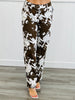 Brown Cow Print Straight Leg Pants (Reg.)