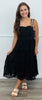 Black Embroidered Lace Pinafore Midi Dress (Reg & Plus)