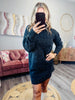 Black High Neck Mini Sweater Dress (Reg.)