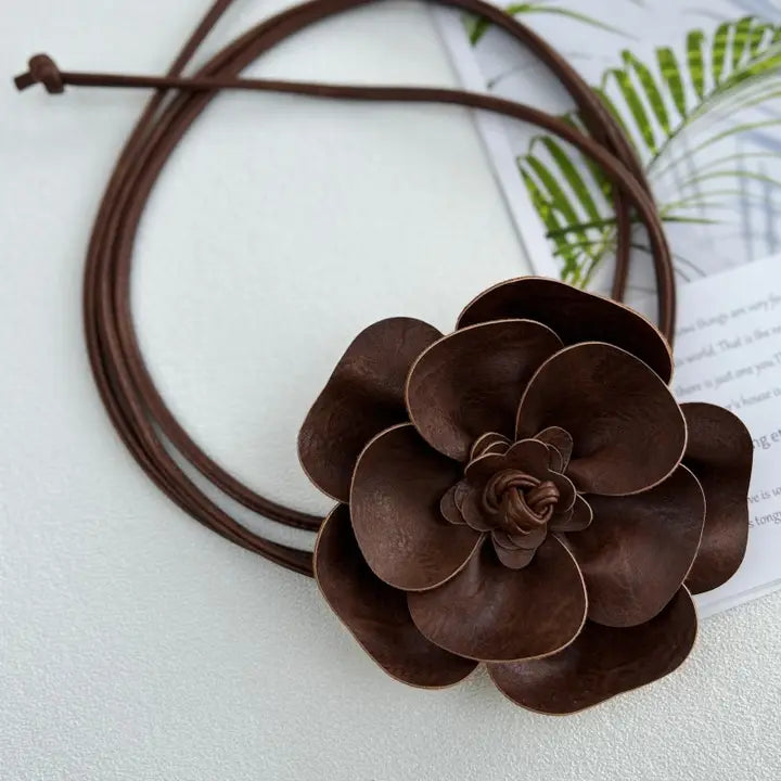Bohemian Leather Flower Belt (2 Colors)