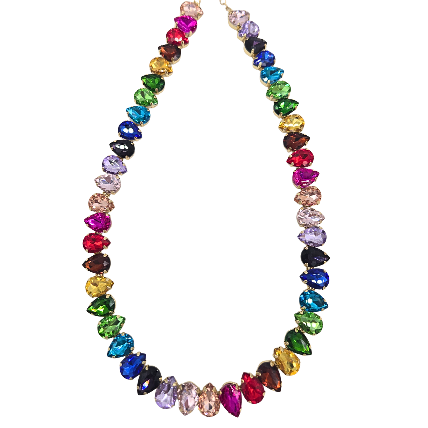 Rainbow Teardrop Jewel Necklace