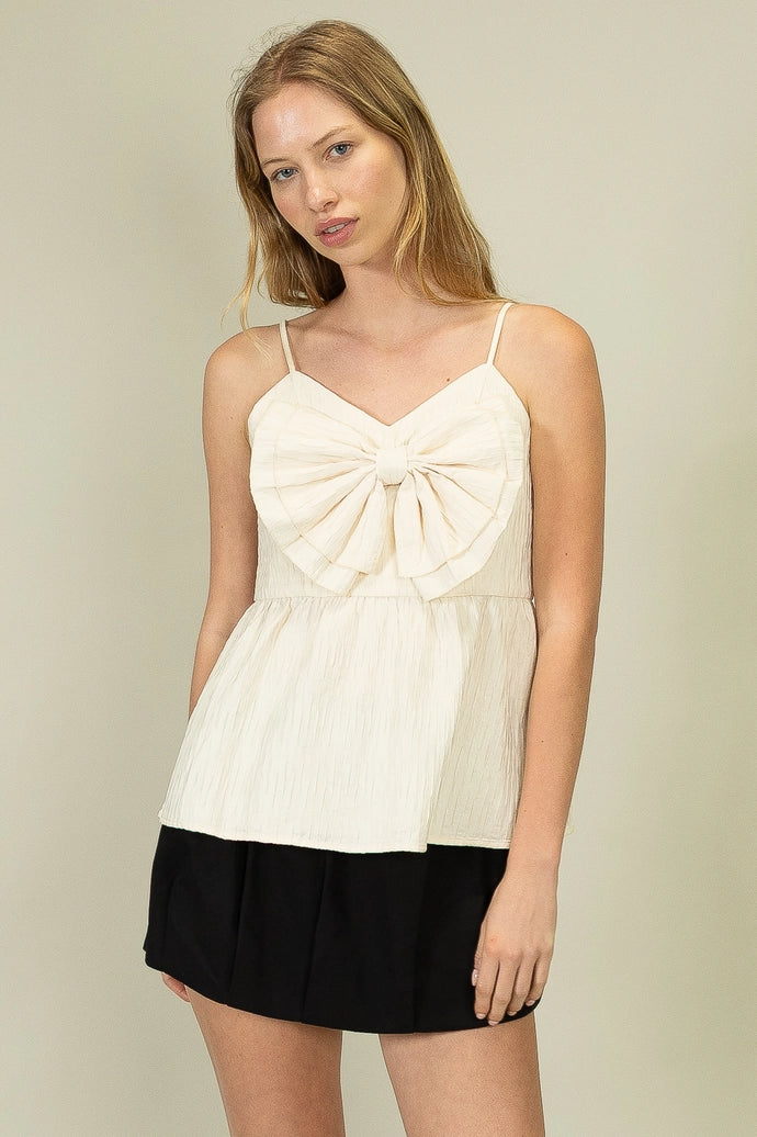 Bow Front Textured Cami Top (Reg.) - 2 Colors